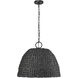 Rue 3 Light 21 inch Natural Black Outdoor Pendant